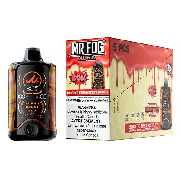 Mr Fog Aura 60k Disposable-Banana Strawberry Peach