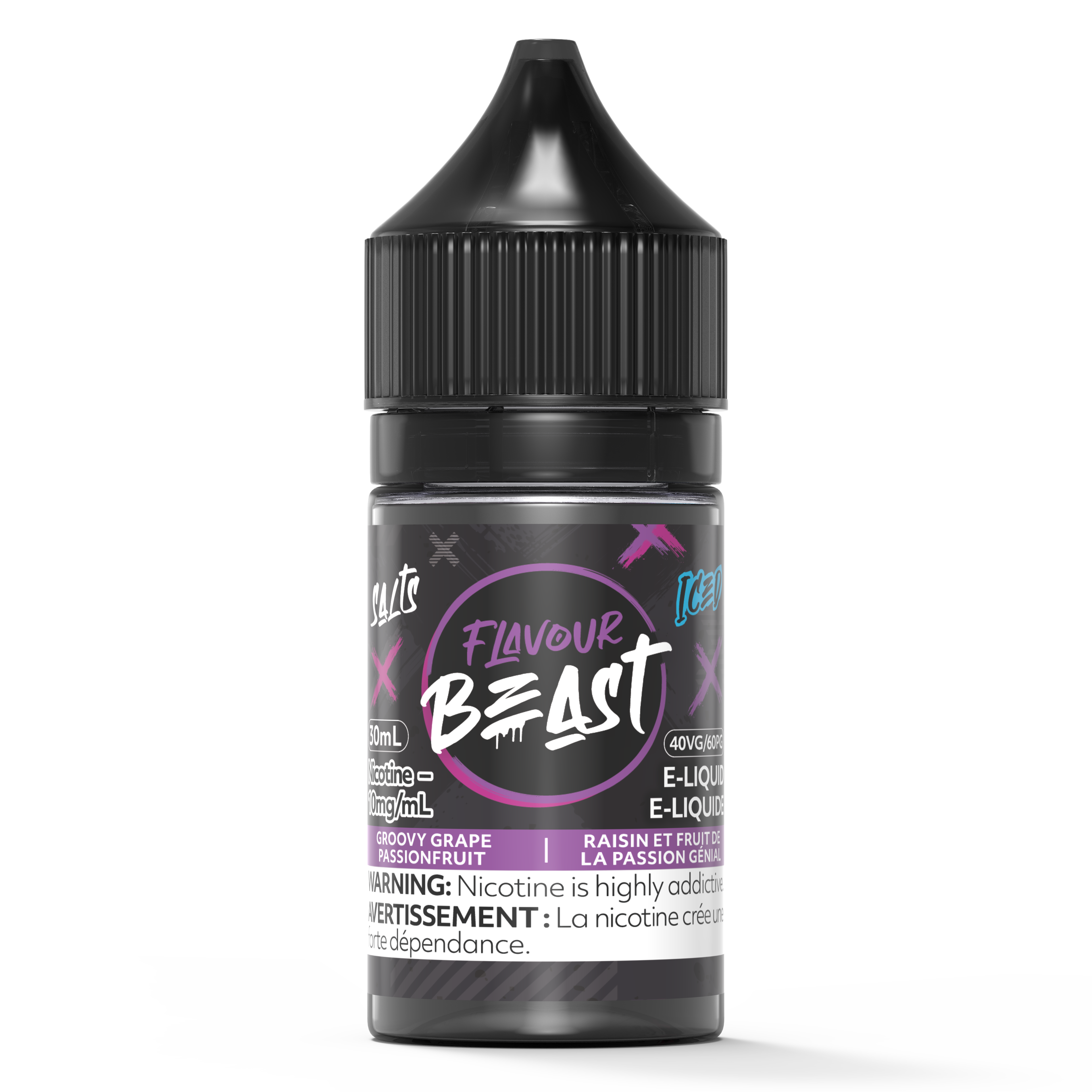 GROOVY GRAPE PASSIONFRUIT ICED - FLAVOUR BEAST SALT 30ML