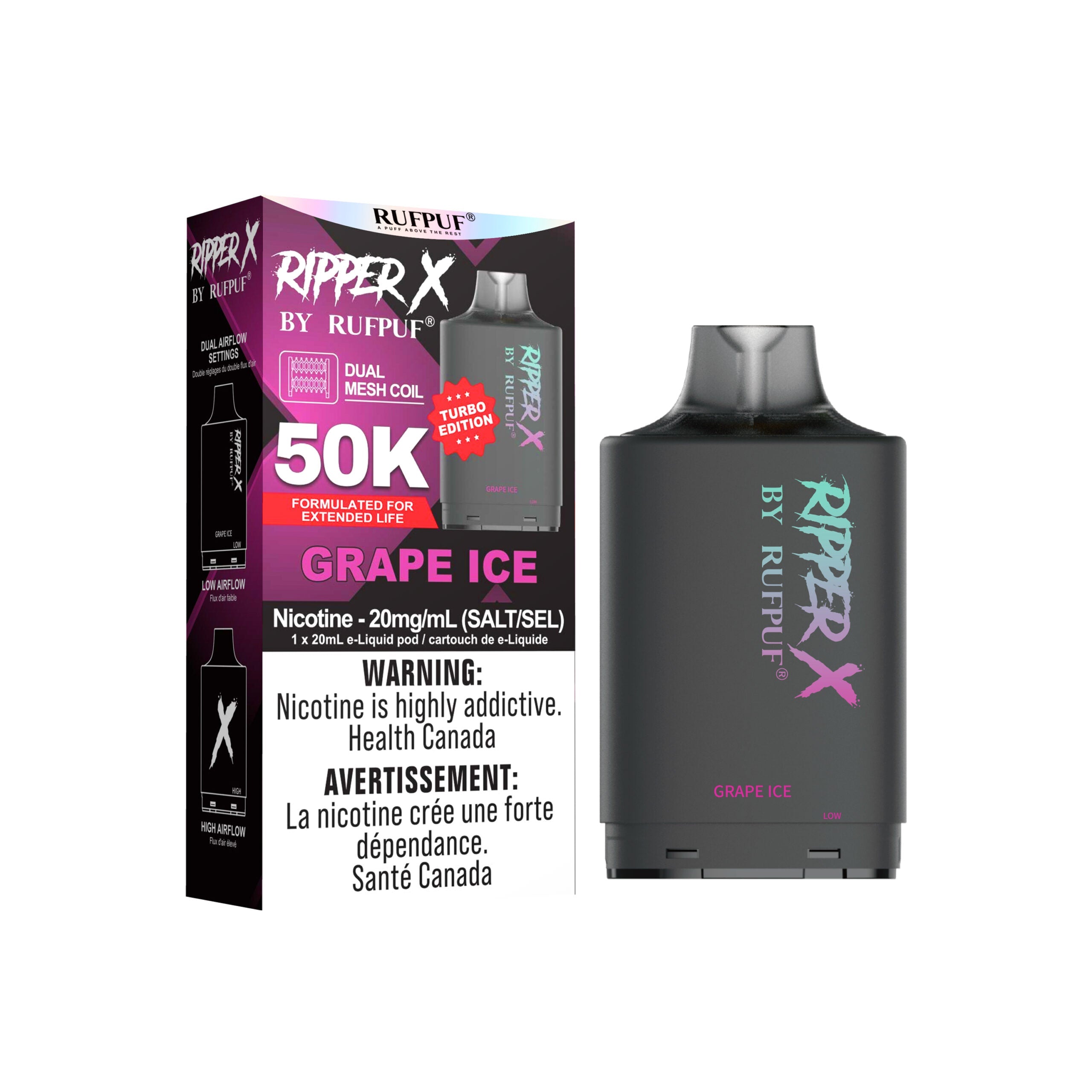 Ripper x 50k Disposable Pod-Grape Ice (without battery)