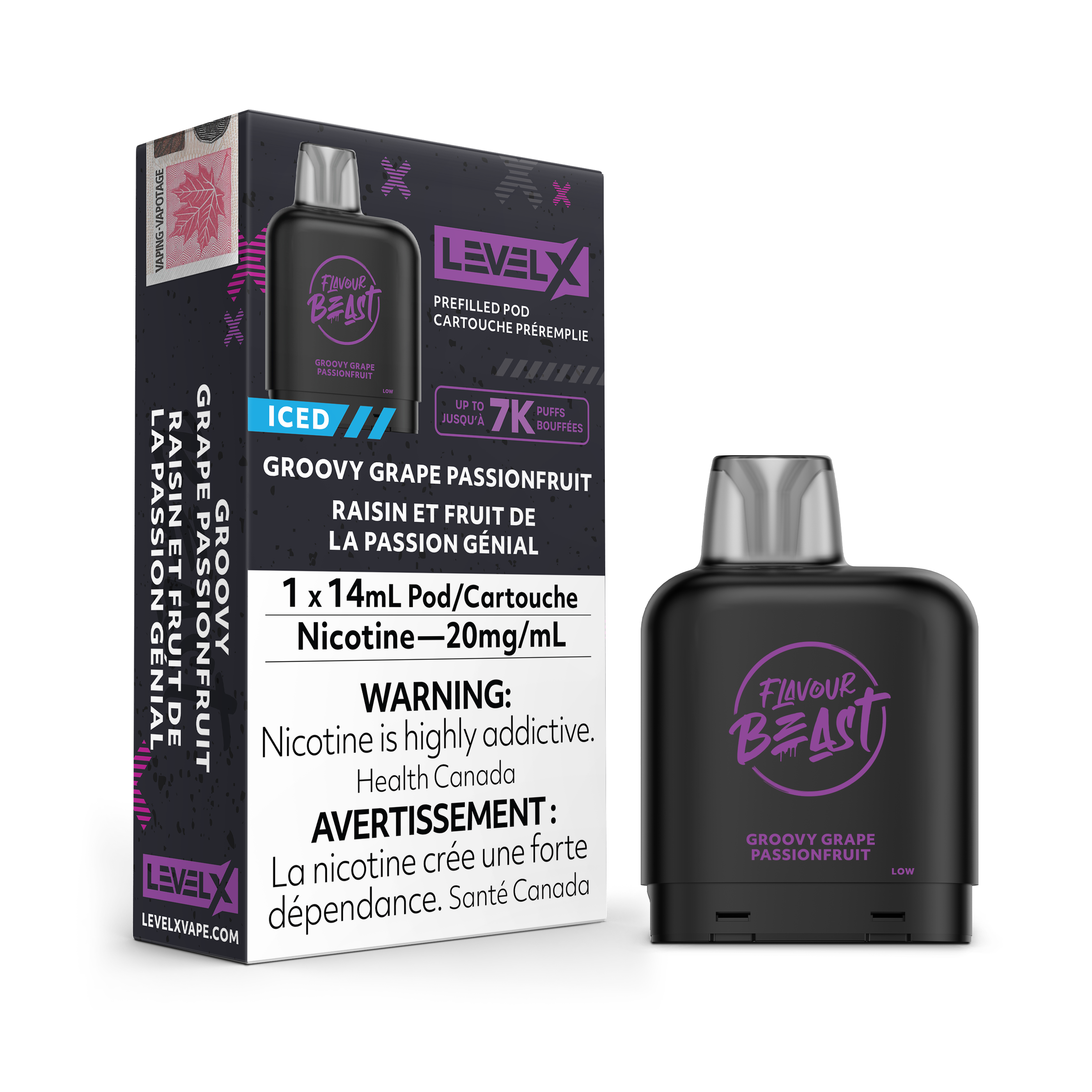 LEVEL X POD 14ML - GROOVY GRAPE PASSIONFRUIT ICED