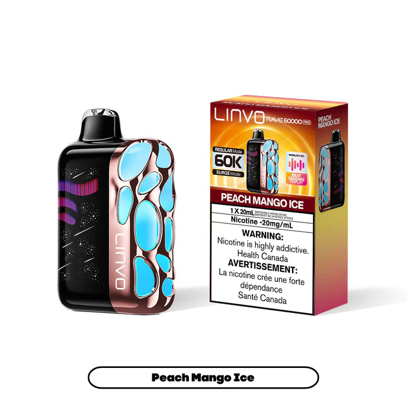 Linvo Rave 60000 Pro disposable vape - Peach Mango Ice