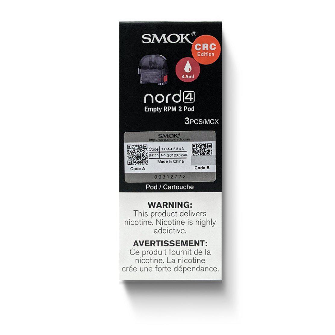 SMOK NORD 4 PODS DE REMPLACEMENT (PAQUET DE 3) | Boutique de vapotage canadienne en ligne