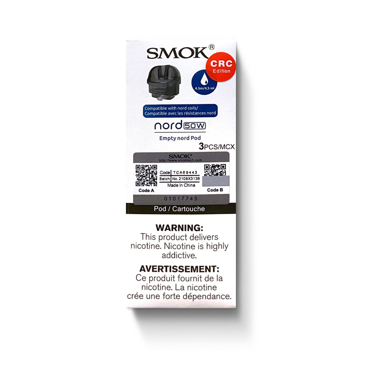 PODS DE REMPLACEMENT SMOK NORD 50W (PAQUET DE 3) | Boutique de vapotage canadienne en ligne