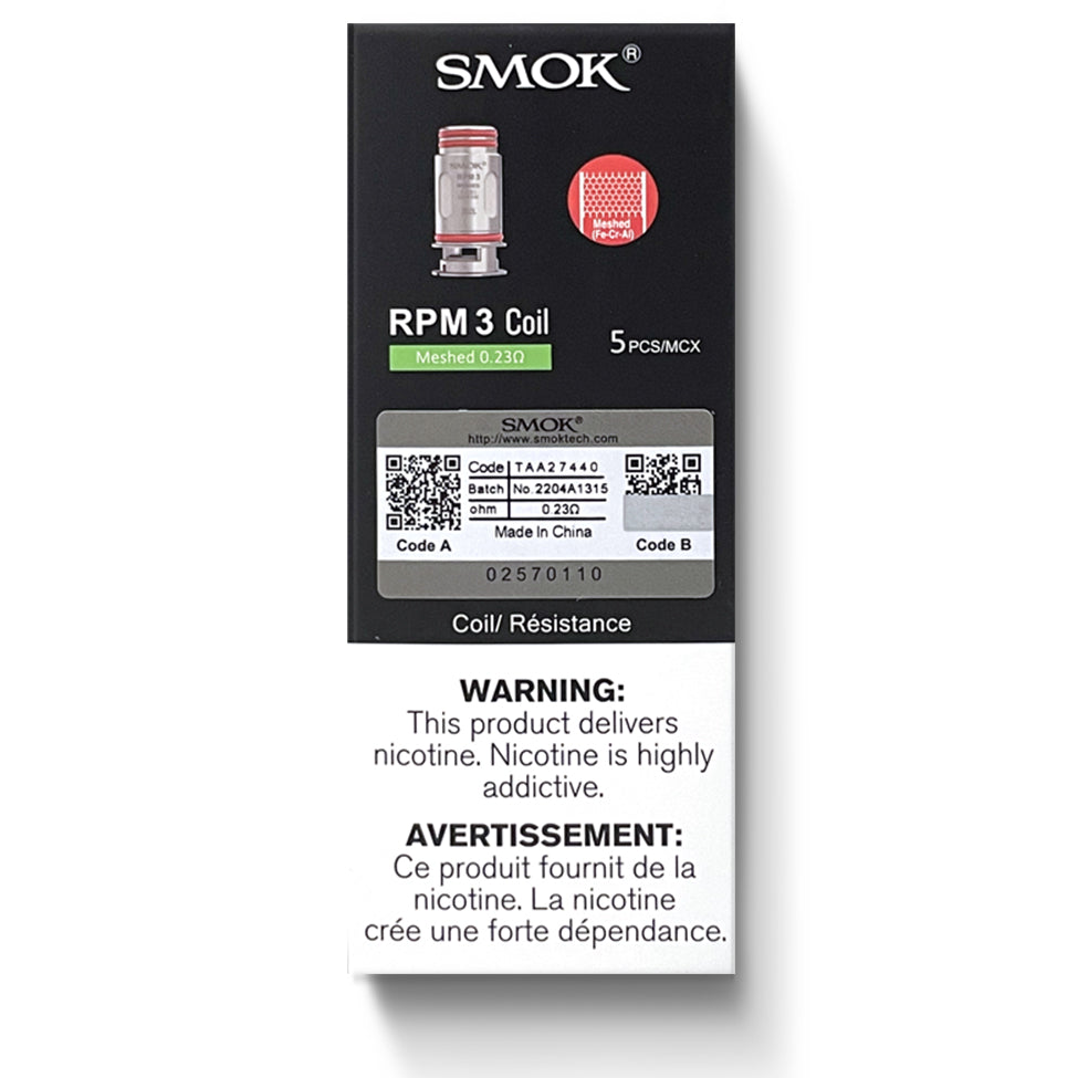 BOBINES DE REMPLACEMENT SMOK RPM3 (PAQUET DE 5) | Boutique de vapotage canadienne en ligne