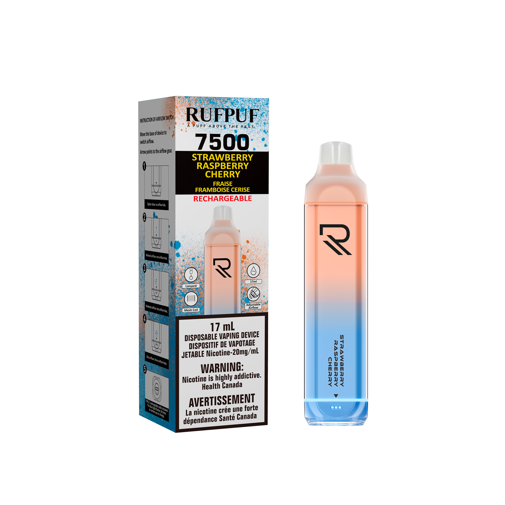 RUFPUF 7500 DISPOSABLE VAPE  (By GCORE Ripper X)