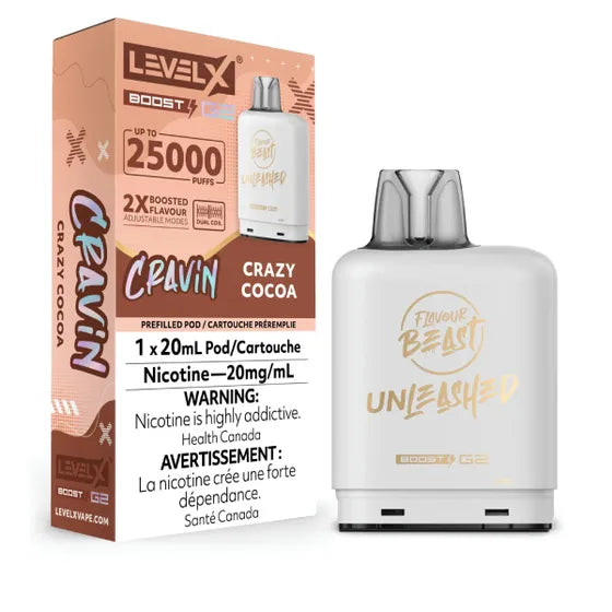 Level X Boost G2 25000 Puffs Pod- Crazy Cocoa 20MG