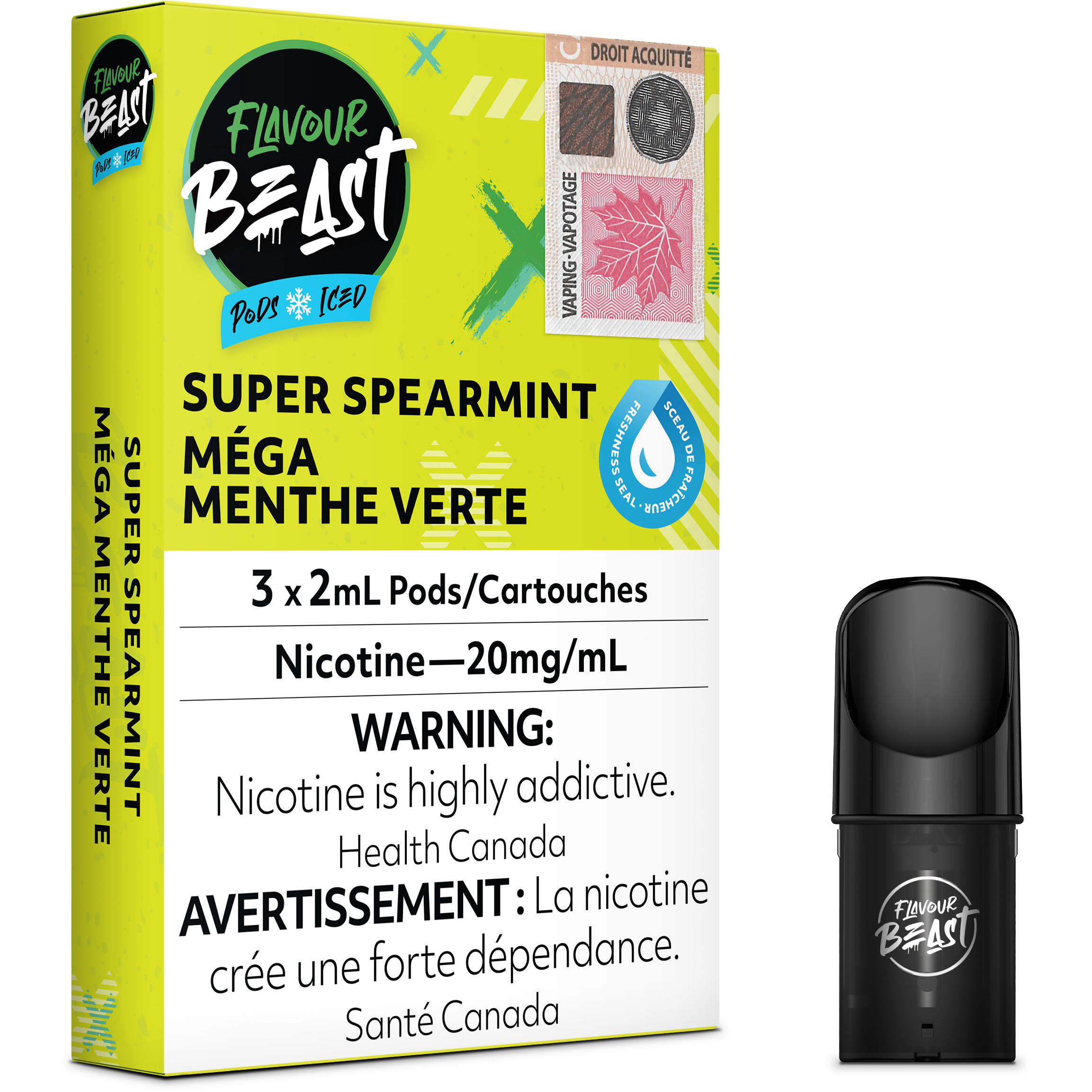 FLAVOUR BEAST POD PACK - SUPER SPEARMINT *NEW*