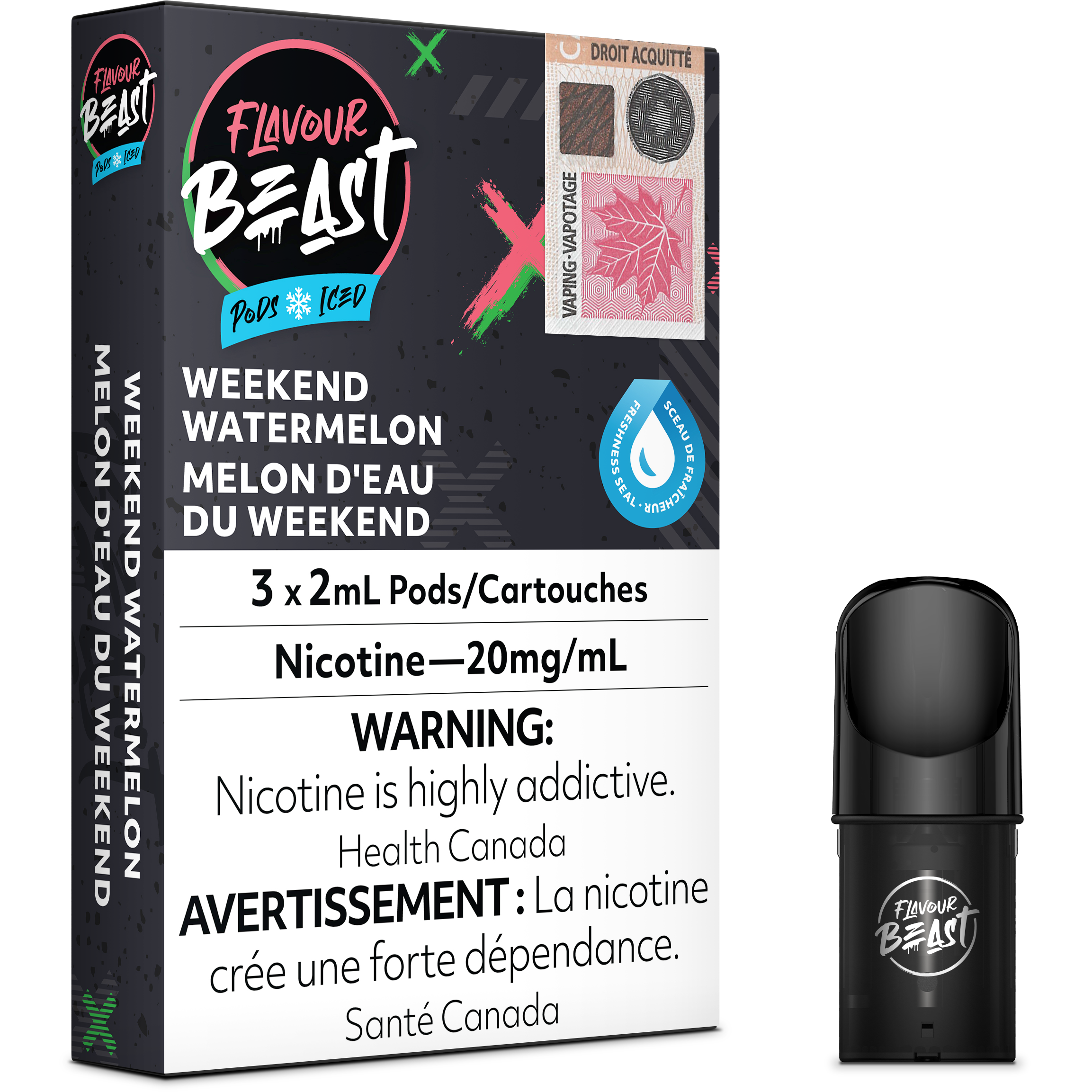 FLAVOUR BEAST POD PACK - WEEKEND WATERMELON ICED *NEW*