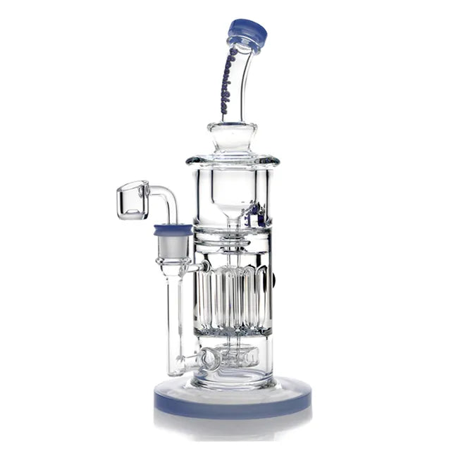 12 Inches Glycerin Bong with 8 Arm Pillar Perc & Showerhead Perc