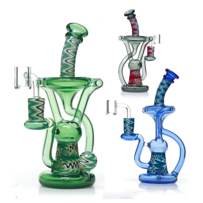 8 Inches Recycler Dab Rig with Insert Perc