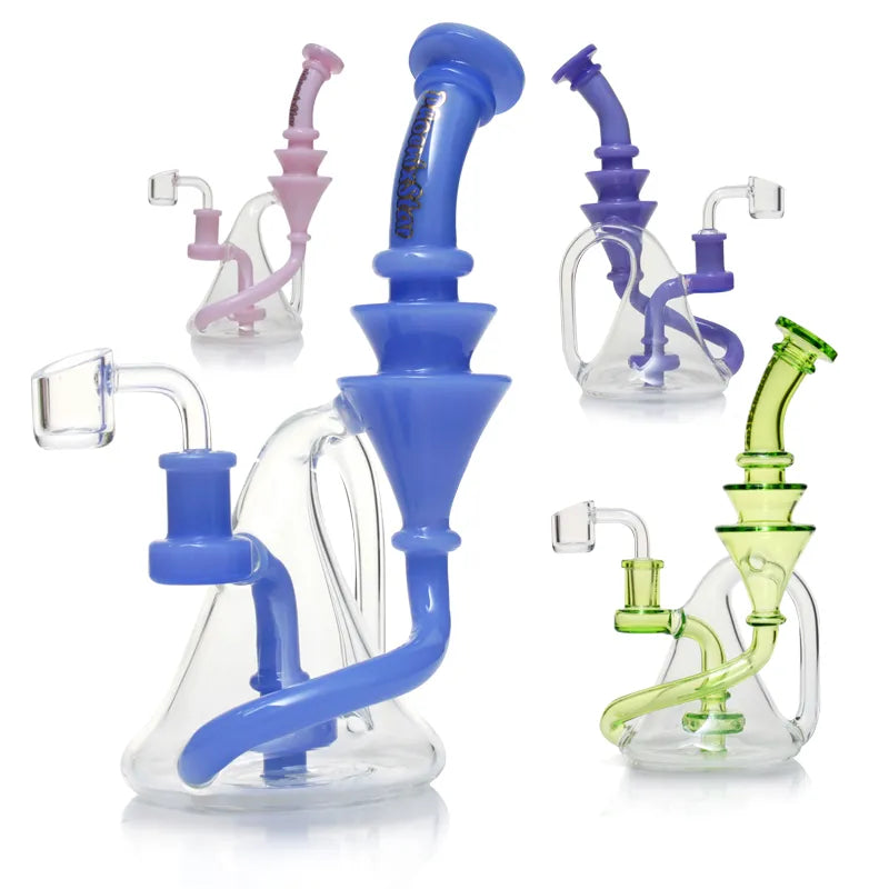 8 Inches Recycler Dab Rig with Showerhead Perc