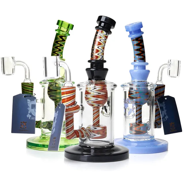 8.2 Inches Recycler Dab Rig with Imported American Color Rod