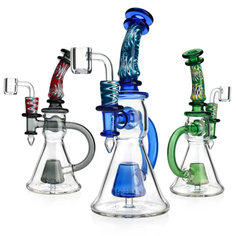 9" Vibrant Recycler Dab Rig American Northstar Glass Rod