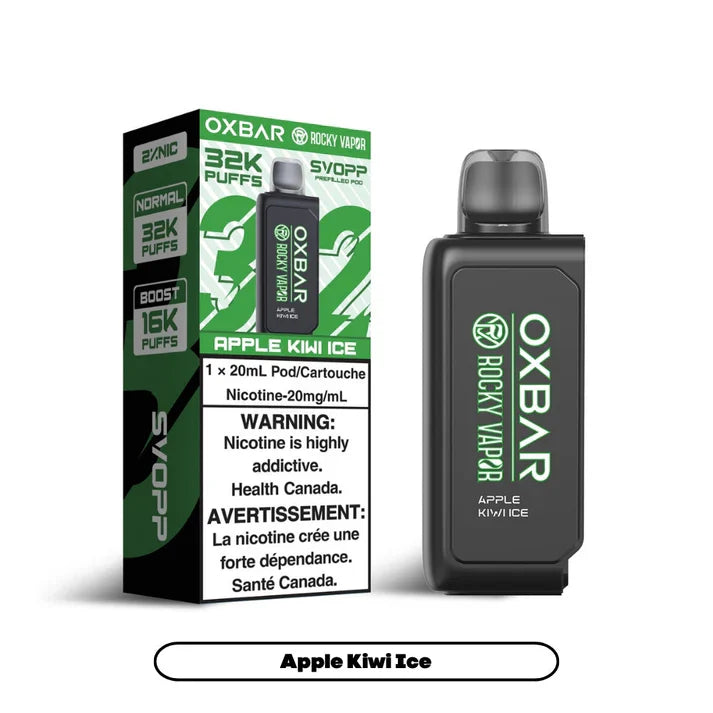 Svopp Rocky Vapor Oxbar [Prefilled Pods] 32K -Apple Kiwi Ice (Without Battery)