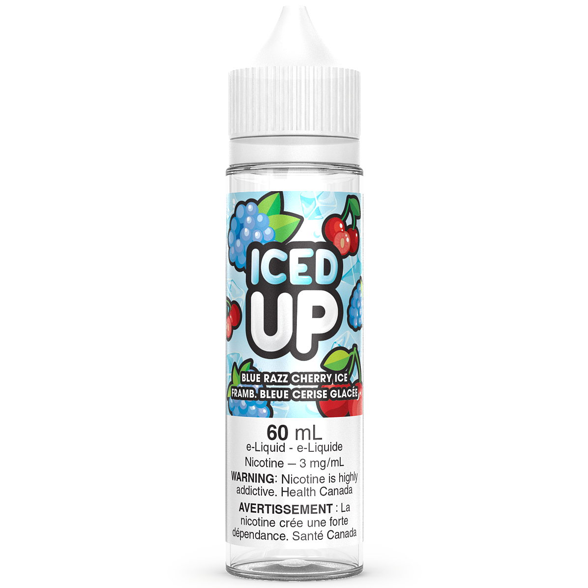 BLUE RAZZ CHERRY ICE - ICED UP 60ML FREEBASE