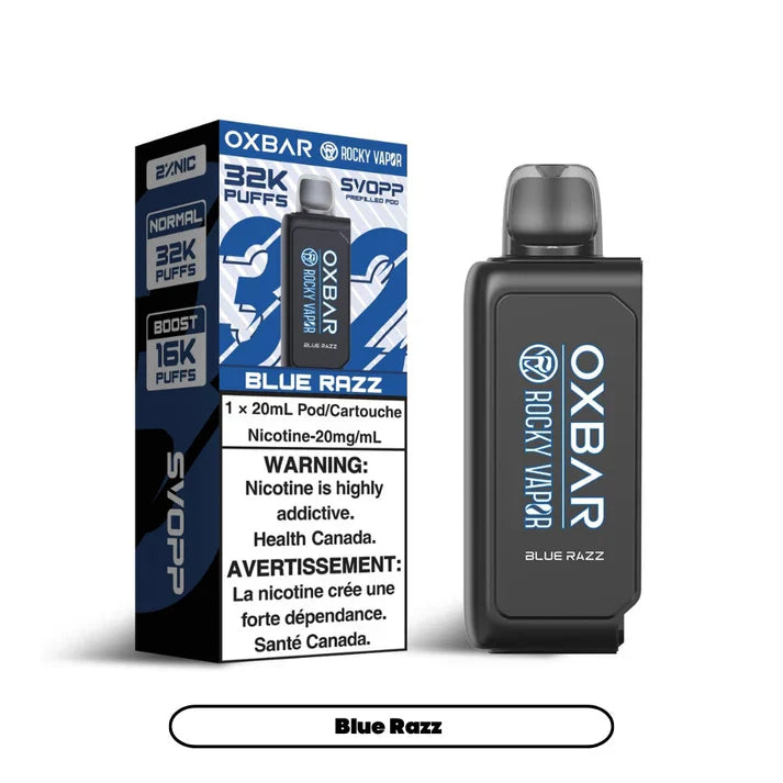 Svopp Rocky Vapor Oxbar [Prefilled Pods] 32K -Blue Razz (Without Battery)