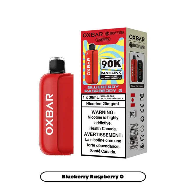 Rocky Vapor Oxbar Maglink- Blueberry Raspberry G 90k {Prefilled Pods} (Without Battery)