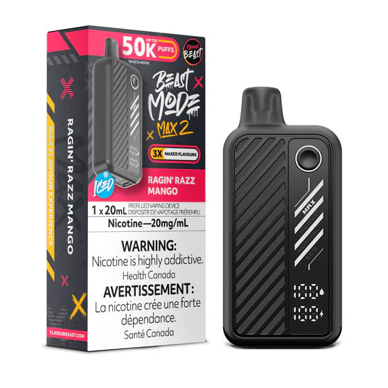 Flavour Beast Mode Max 2 Disposable Vape-Ragin' Razz Mango 20MG