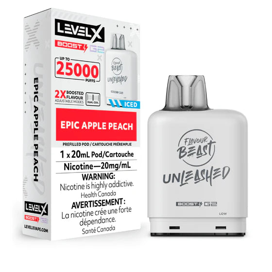 Level X Boost G2 25000 Puffs Pod- Epic Apple Peach 20MG