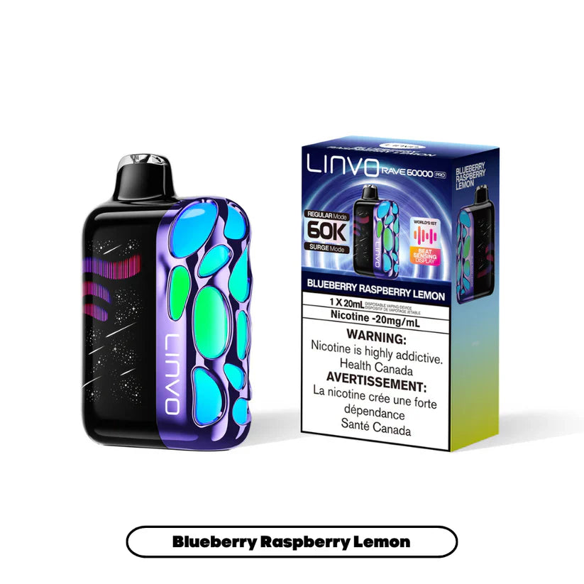 Linvo Rave 60000 Pro disposable vape - Blueberry Raspberry Lemon