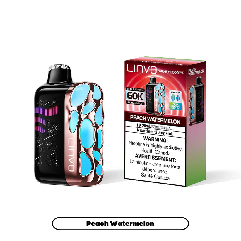 Linvo Rave 60000 Pro disposable vape - Peach Watermelon