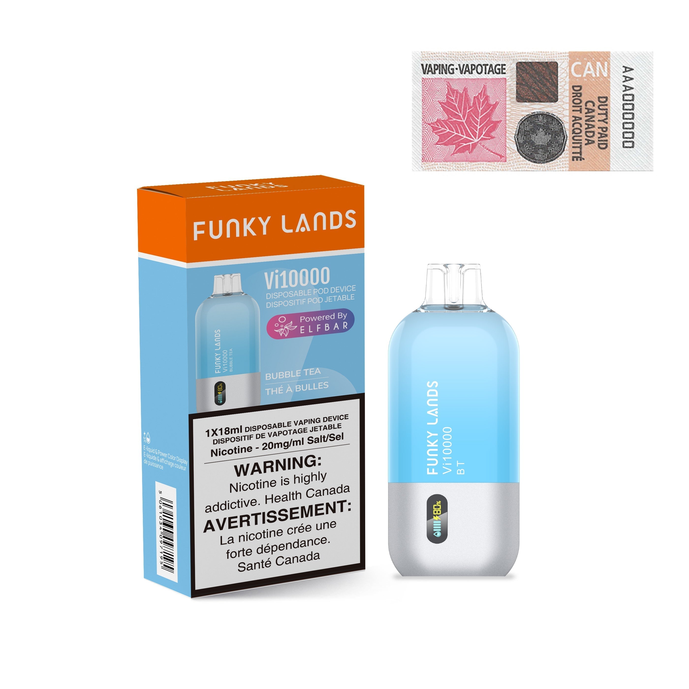 Funky Lands par ElfBar Vi10000 Vape jetable rechargeable.