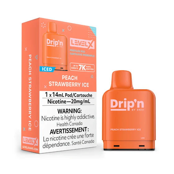 Level X Drip'n Pod 14mL - Peach Strawberry Ice 20MG