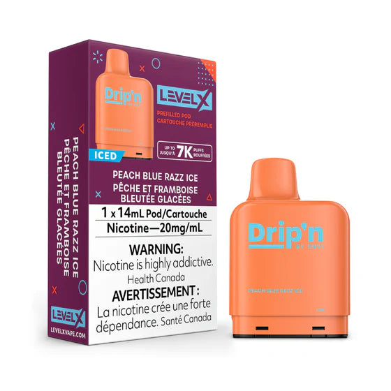 Level X Drip'n Pod 14mL - Peach Blue Razz Ice 20MG