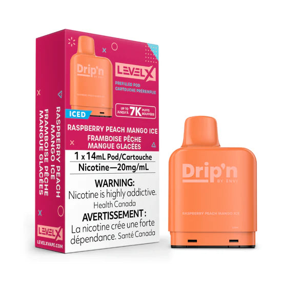 Level X Drip'n Pod 14mL - Raspberry Peach Mango Ice 20MG