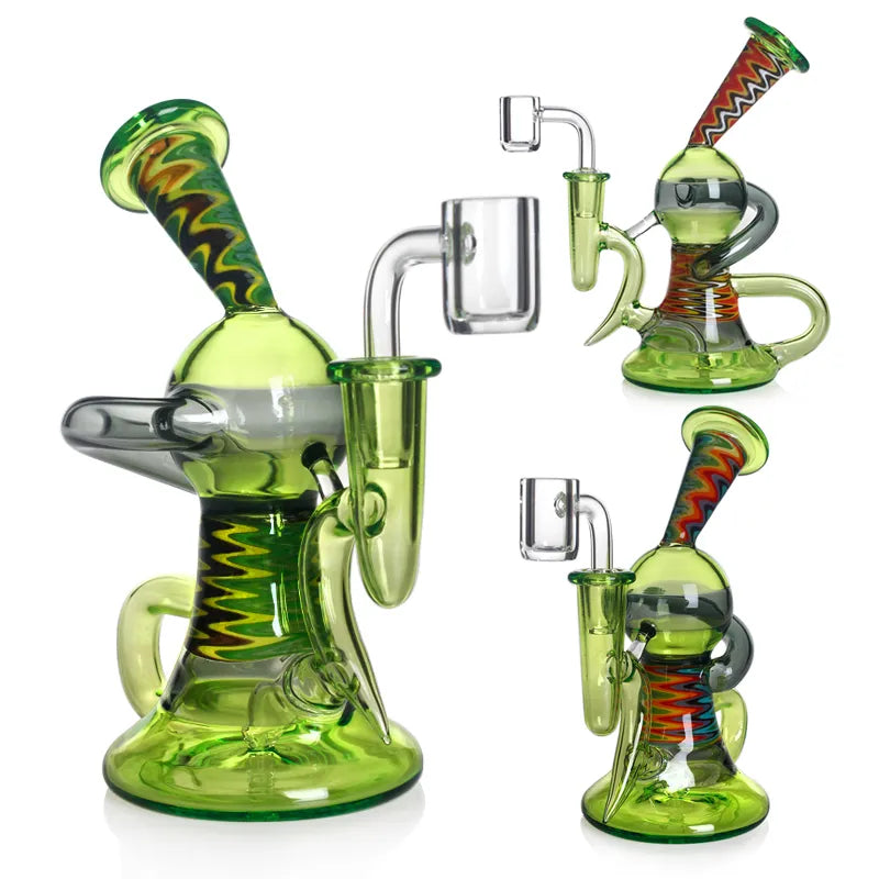 Recycler Dab Rig With American Northstar Glass Rod & Quartz Banger 6 Inches