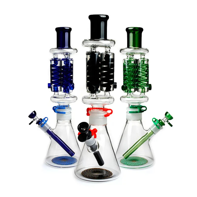 Triple Freezable Coil Beaker Bong 16 Inches