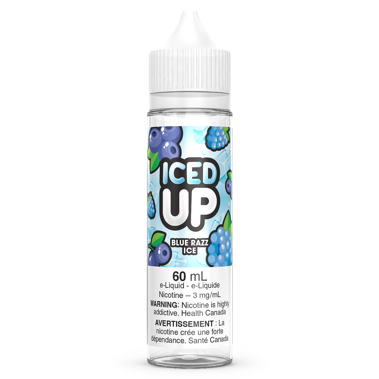 BLUE RAZZ ICE - ICED UP 60ML FREEBASE