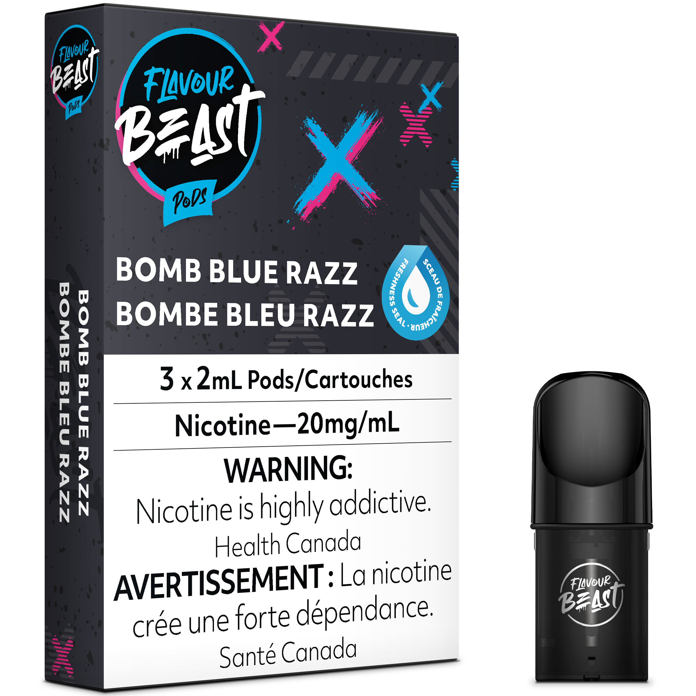 FLAVOUR BEAST POD PACK - BOMB BLUE RAZZ