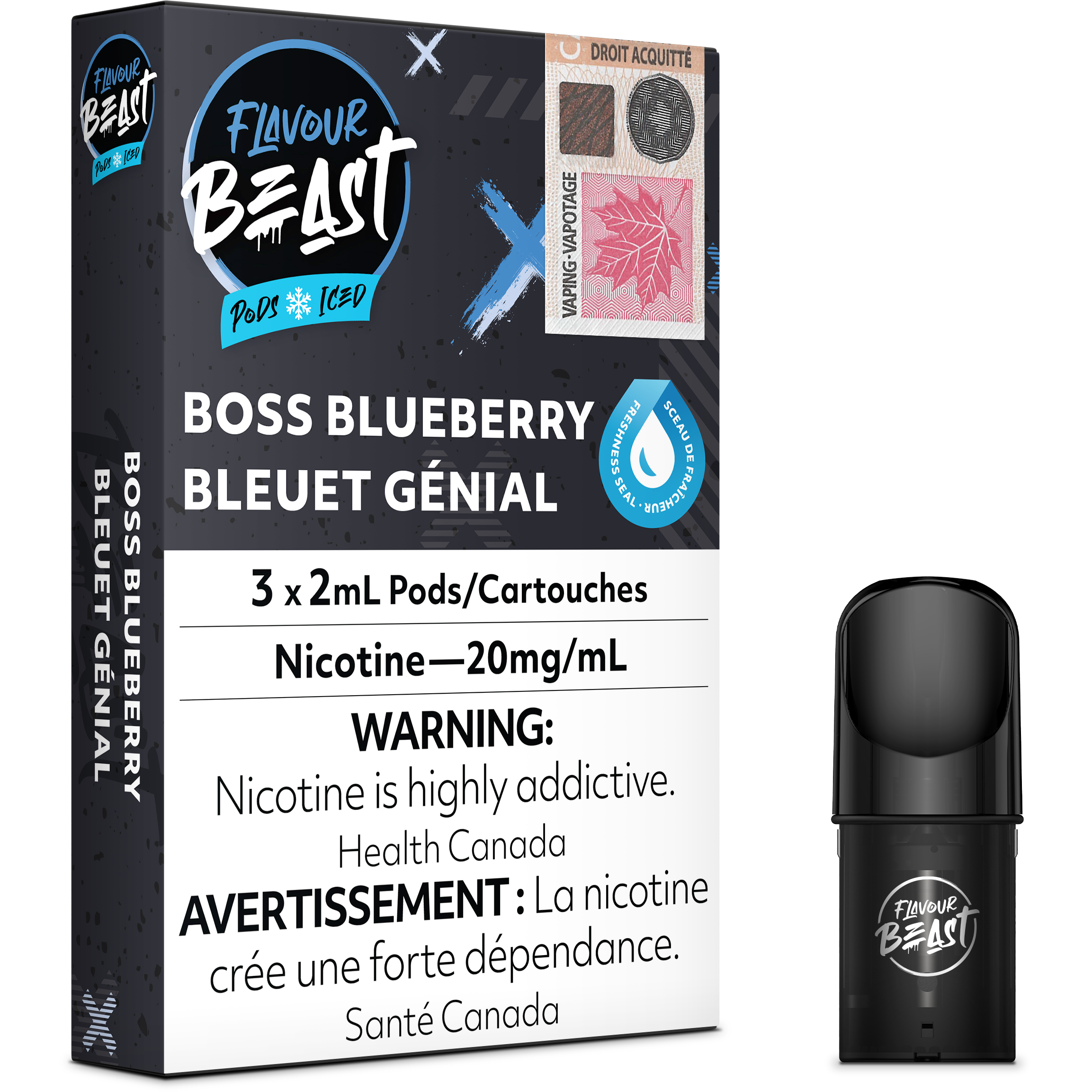 PACK FLAVOUR BEAST POD - BOSS BLEUET GLACÉ