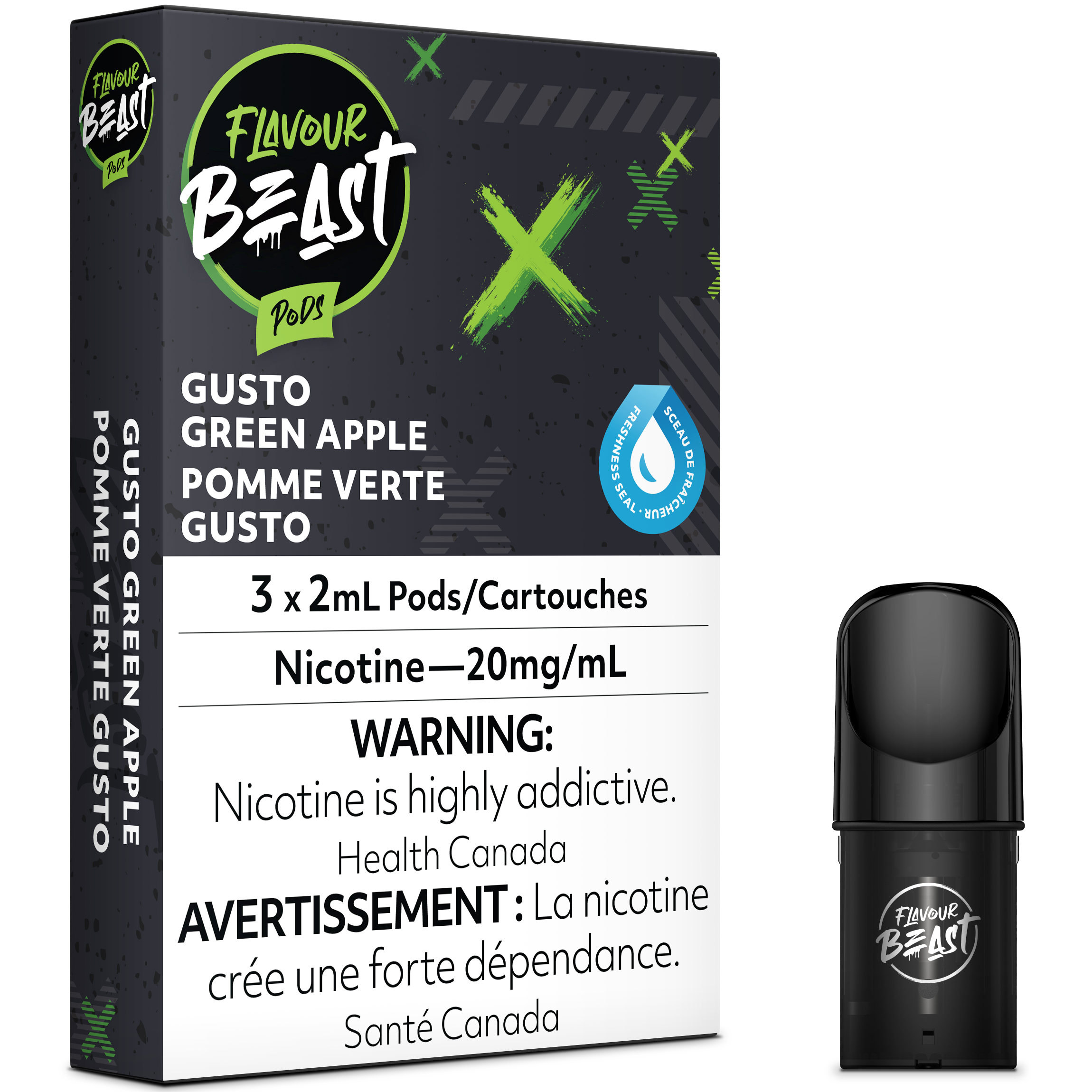 PACK FLAVOUR BEAST POD - GUSTO POMME VERTE