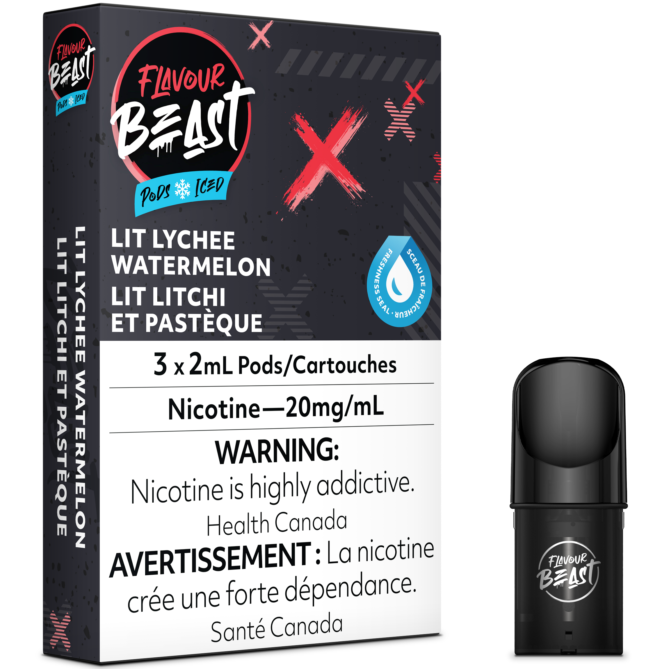 PACK FLAVOUR BEAST POD - LITCHI LITCHI Pastèque GLACÉ