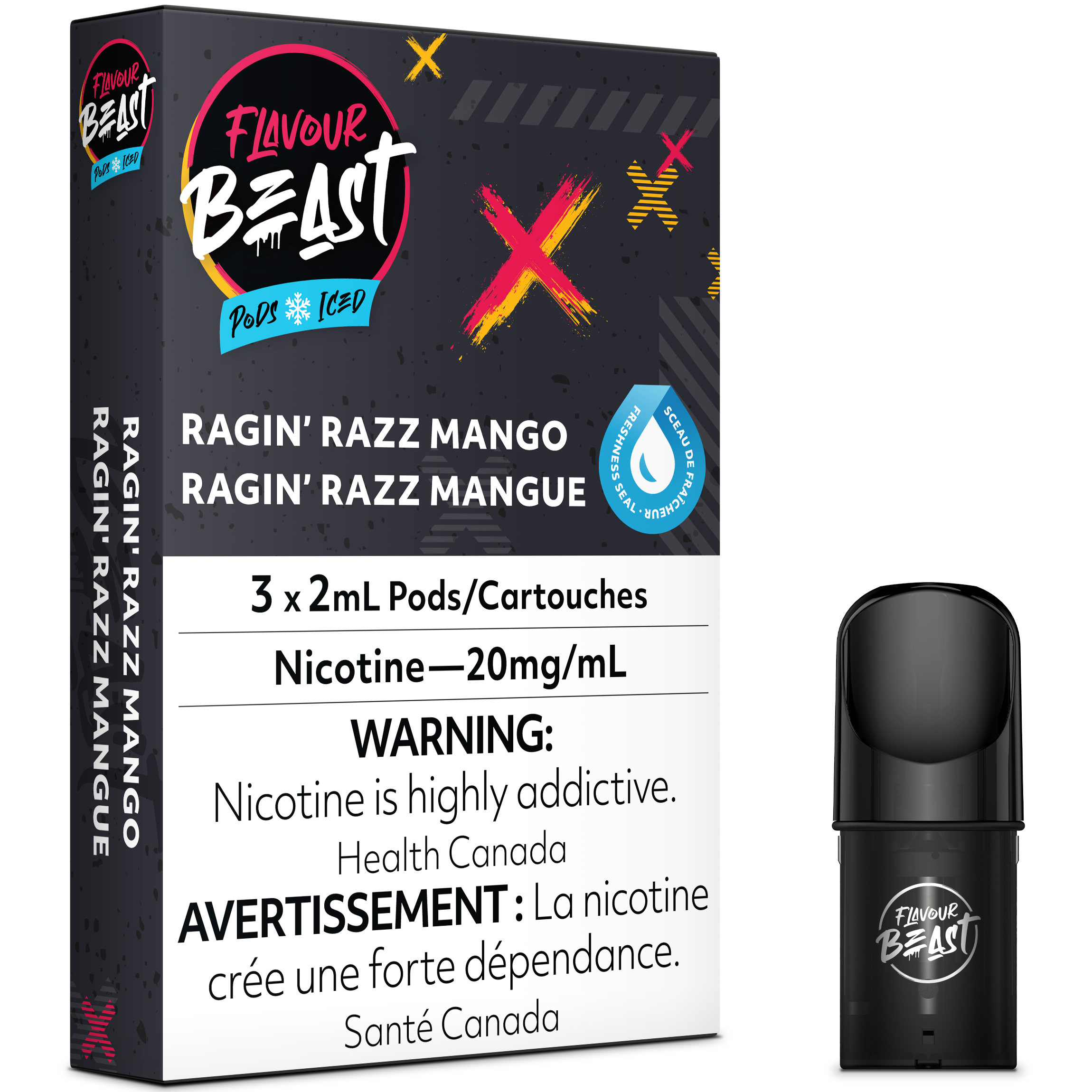 FLAVOUR BEAST POD PACK - RAGIN' RAZZ MANGO ICED