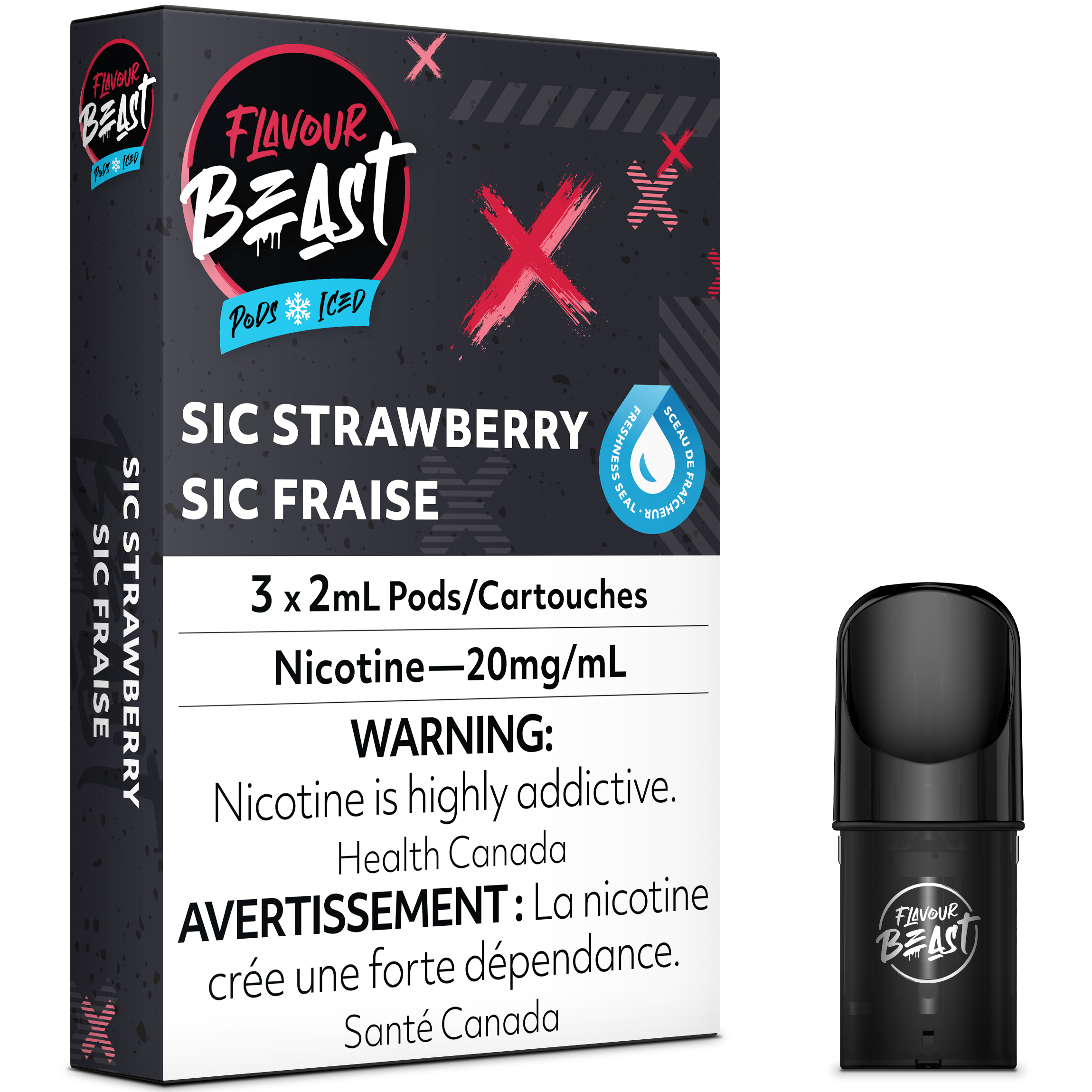 FLAVOUR BEAST POD PACK - SIC STRAWBERRY ICED