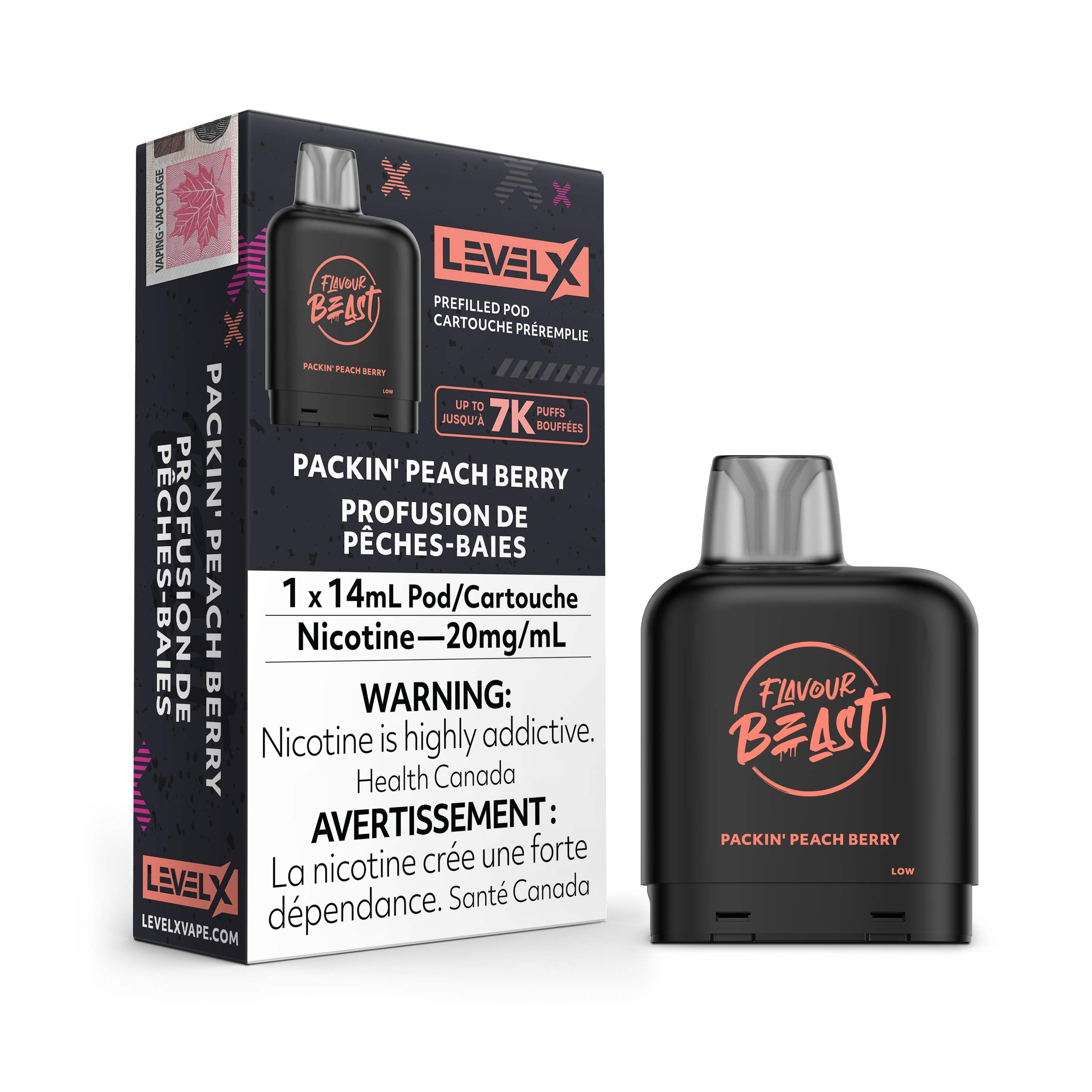 LEVEL X POD 14ML - PACKIN' PEACH BERRY | Online Canadian Vape Shop