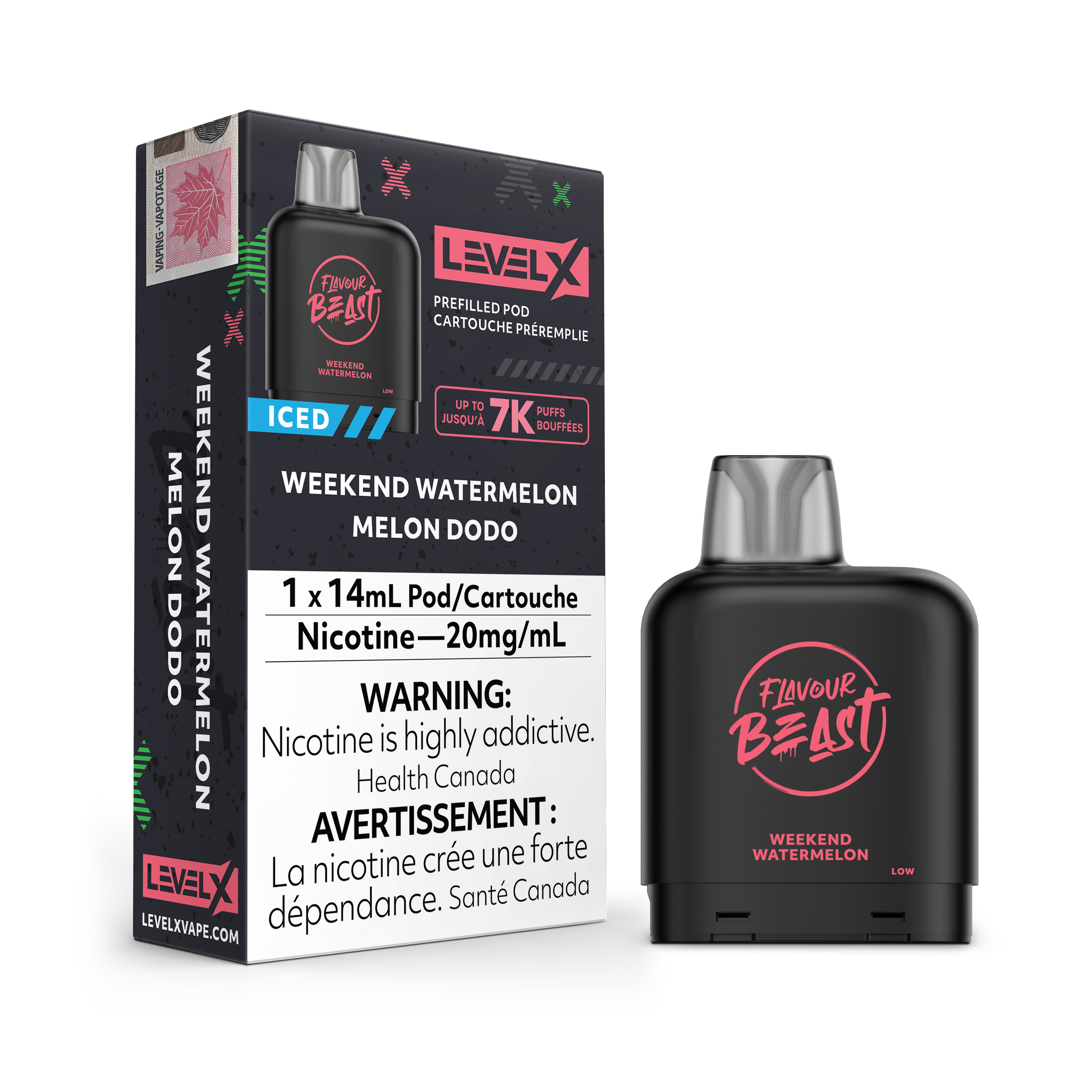 LEVEL X POD 14ML - WEEKEND WATERMELON ICED | Online Canadian Vape Shop