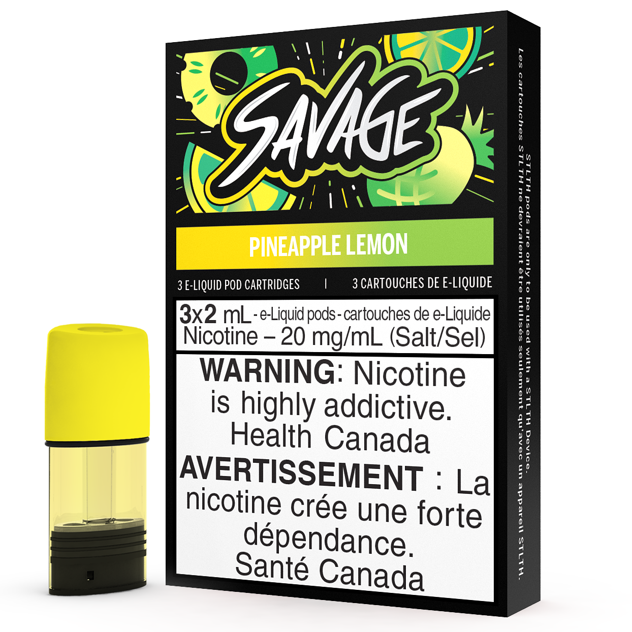 SAVAGE STLTH POD PACK - PINEAPPLE LEMON *