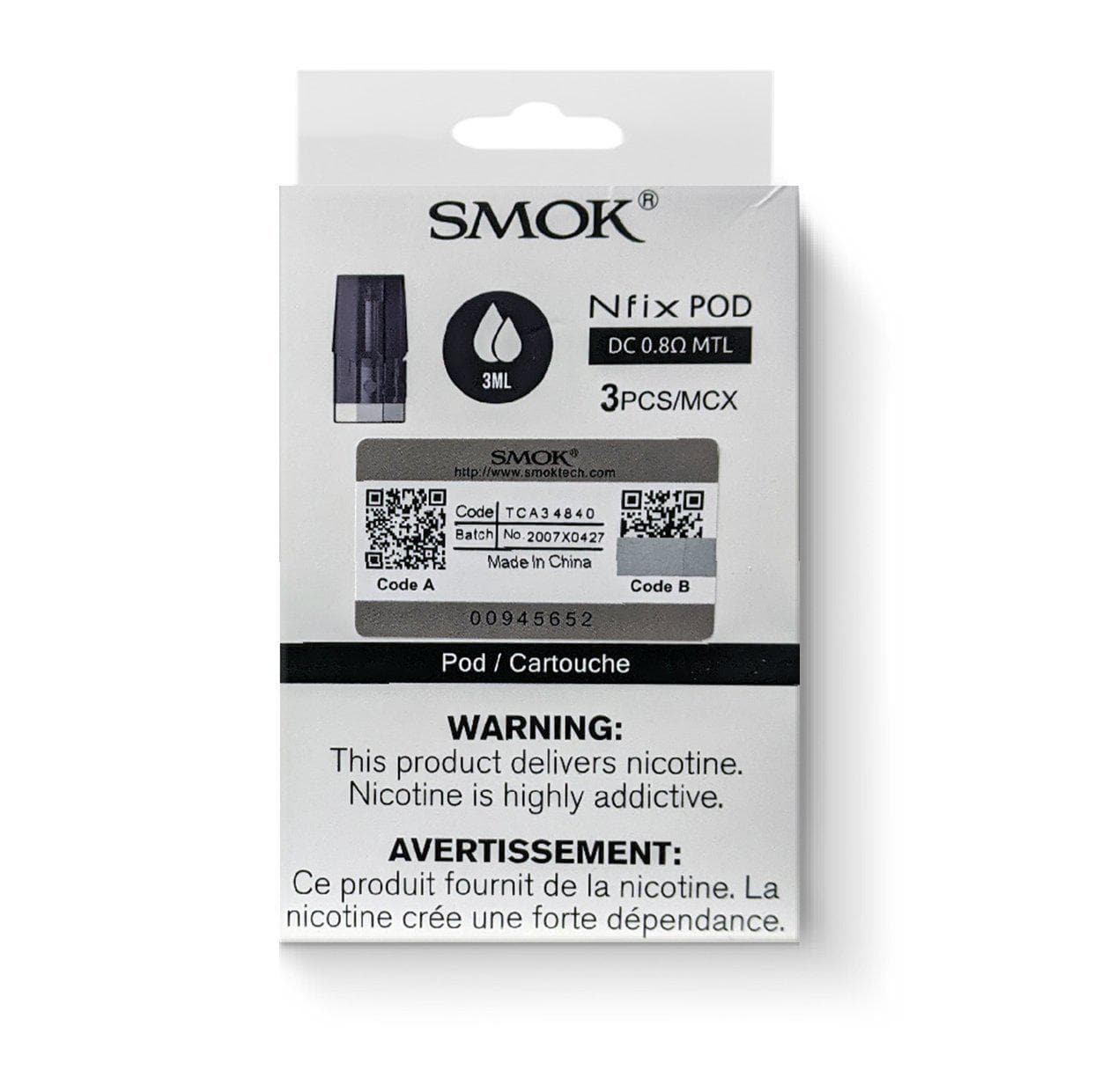 PODS DE REMPLACEMENT SMOK NFIX (PAQUET DE 3) | Boutique de vapotage canadienne en ligne