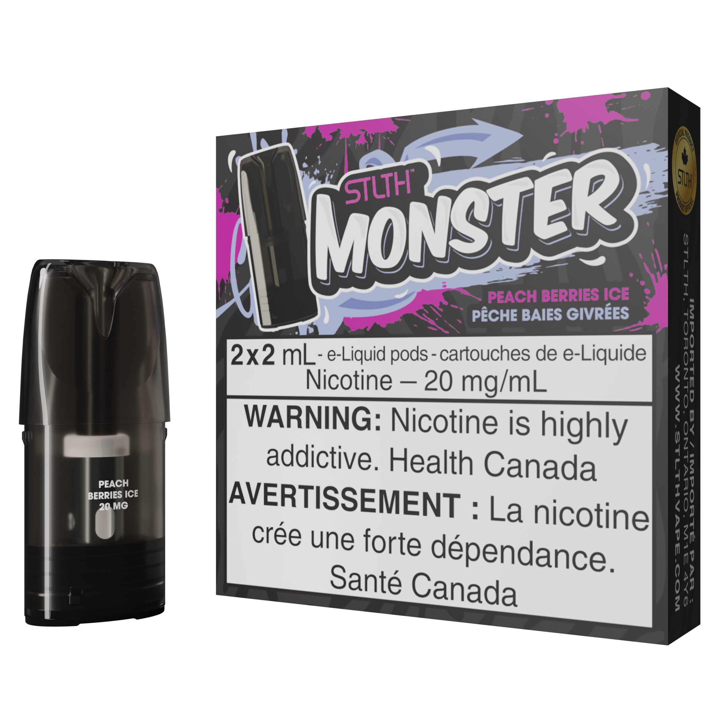 STLTH MONSTER POD PACK - PEACH BERRIES ICE