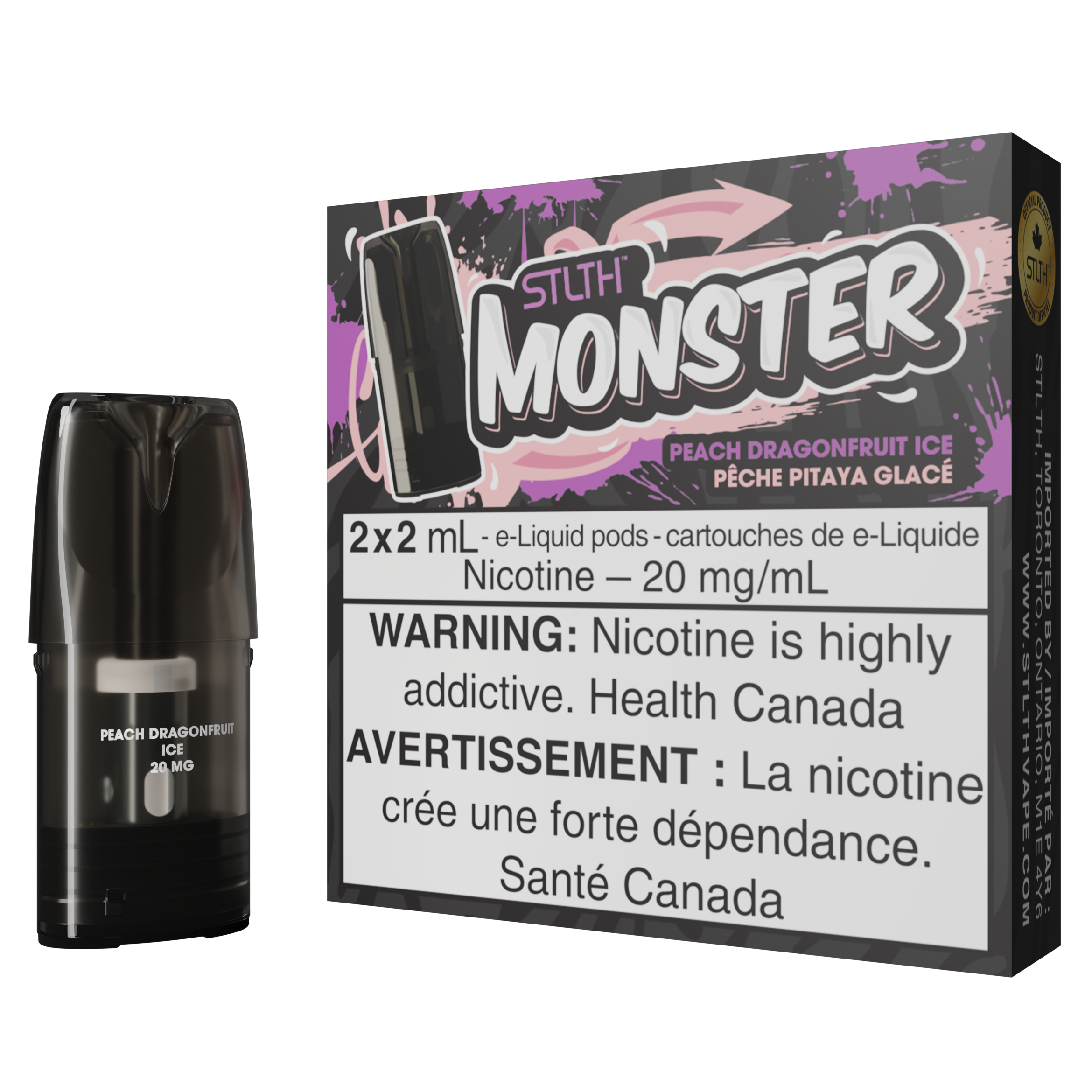 STLTH MONSTER POD PACK - PÊCHE DRAGONFRUIT GLACE