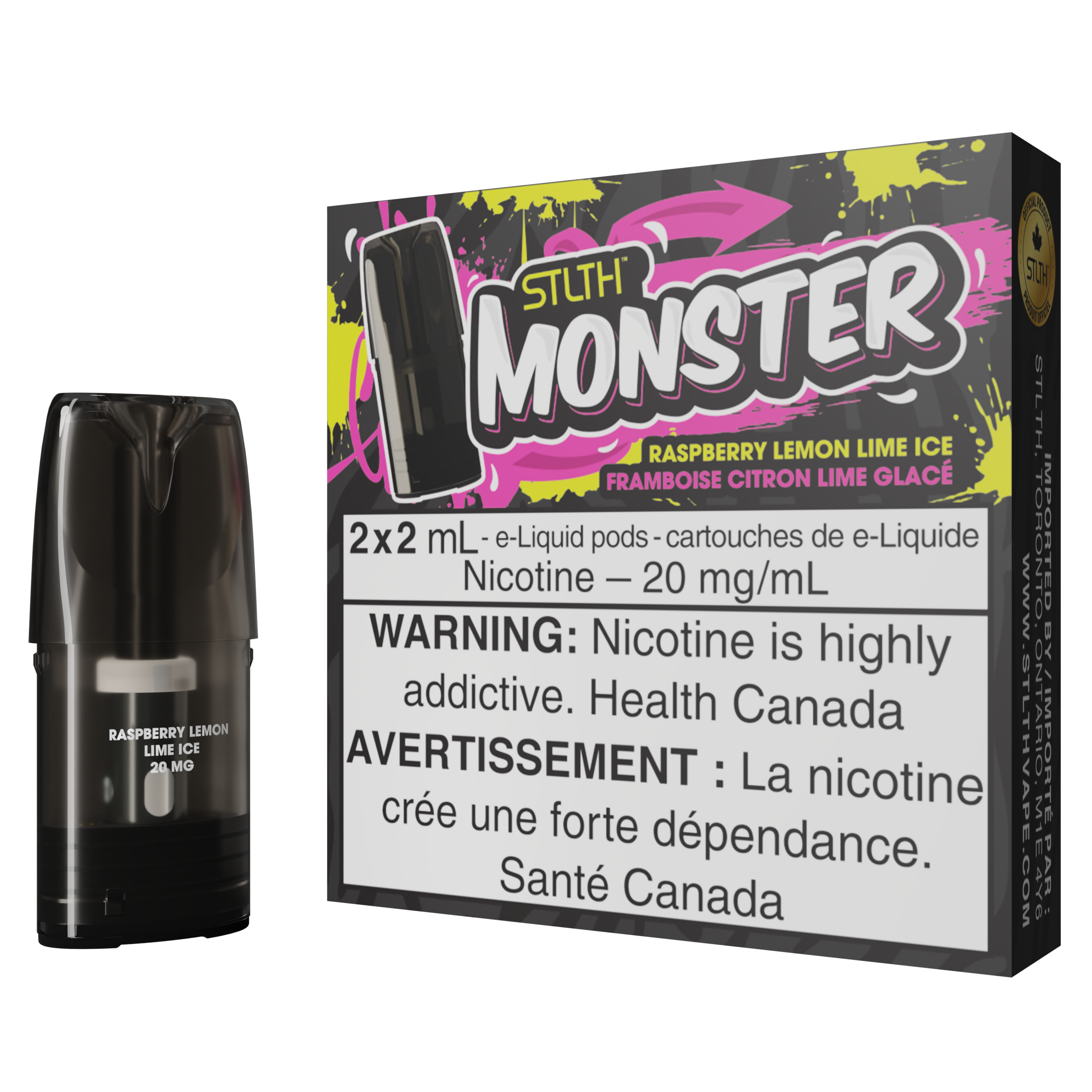 STLTH MONSTER POD PACK - RASPBERRY LEMON LIME ICE