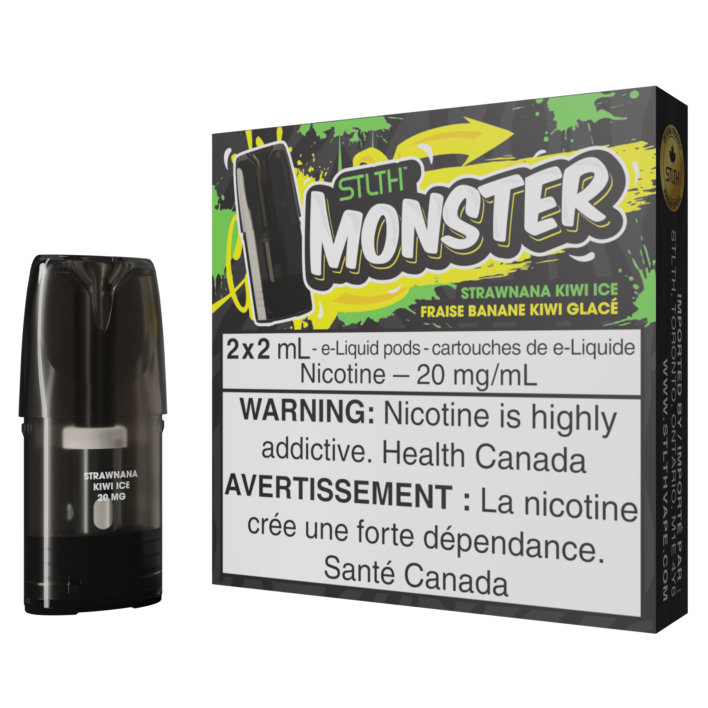 PACK STLTH MONSTER POD - STRAWNANA KIWI ICE